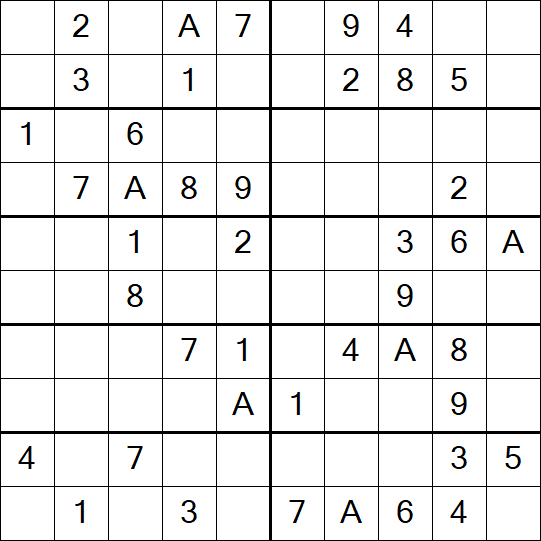 Sudoku 10x10 - Einfach