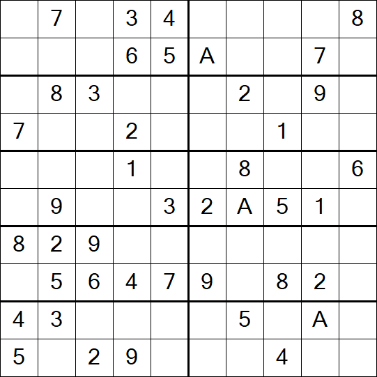 Sudoku 10x10 - Einfach