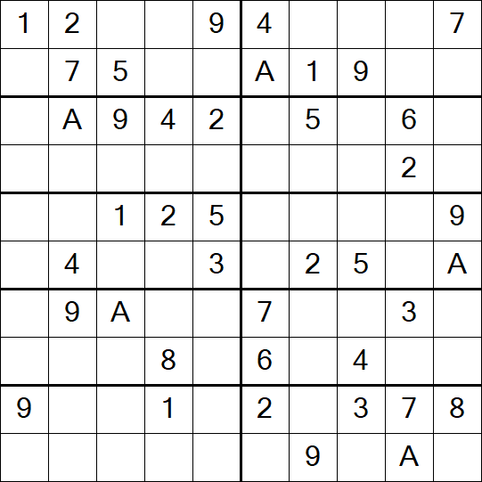 Sudoku 10x10 - Einfach