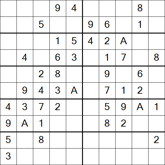 Sudoku 10x10 - Einfach