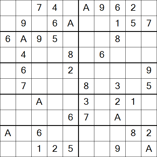 Sudoku 10x10 - Einfach