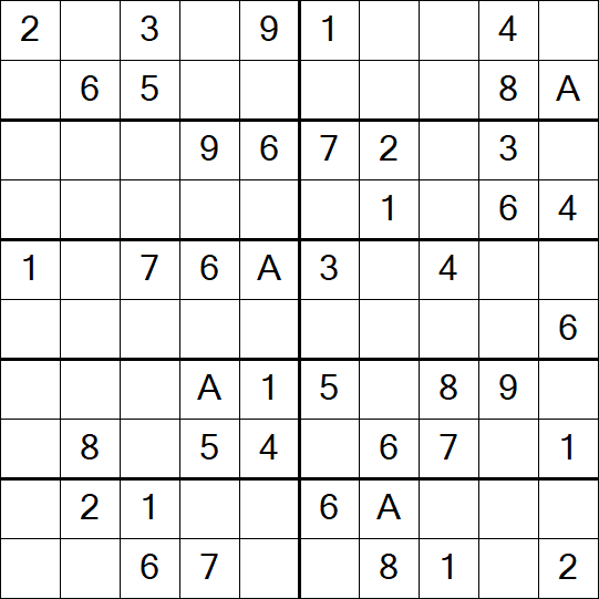 Sudoku 10x10 - Einfach