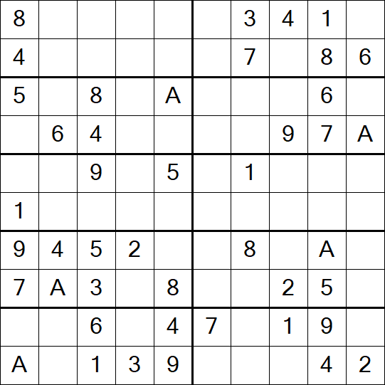 Sudoku 10x10 - Simple