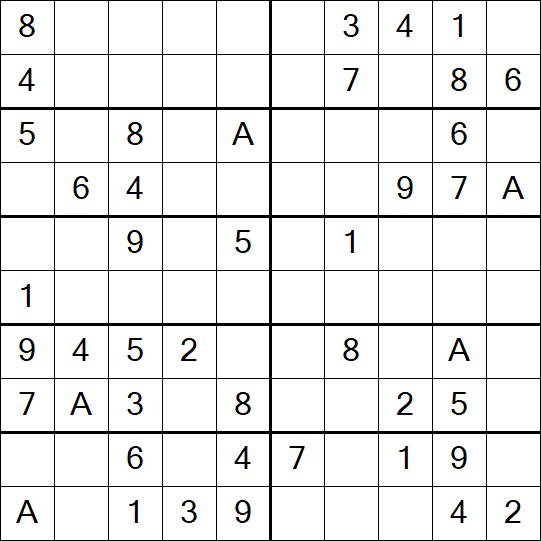 Sudoku 10x10 - Einfach