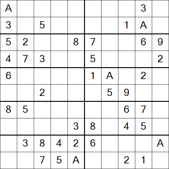 Sudoku 10x10 - Einfach