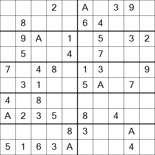 Sudoku 10x10 - Einfach