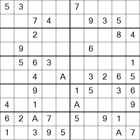 Sudoku 10x10 - Einfach