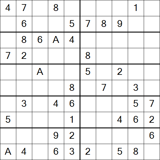 Sudoku 10x10 - Einfach