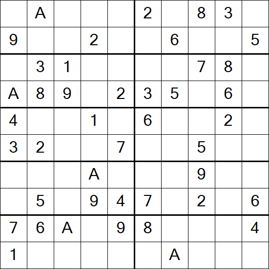 Sudoku 10x10 - Einfach