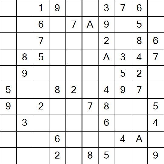 Sudoku 10x10 - Einfach