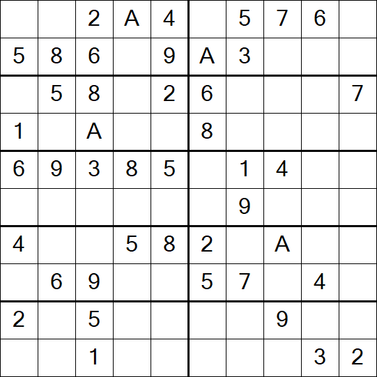 Sudoku 10x10 - Einfach