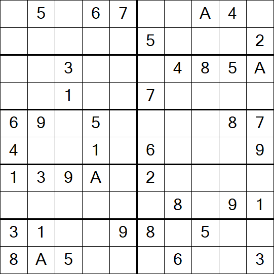 Sudoku 10x10 - Einfach