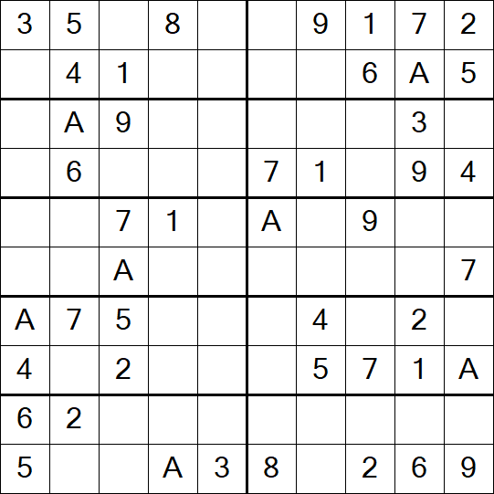 Sudoku 10x10 - Einfach