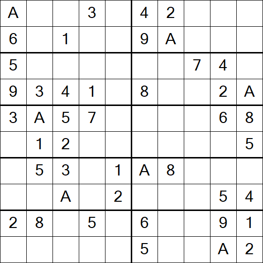 Sudoku 10x10 - Einfach