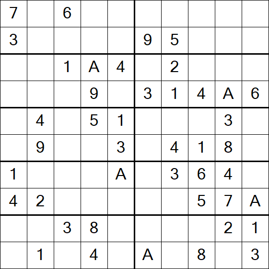 Sudoku 10x10 - Einfach