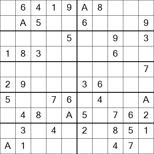Sudoku 10x10 - Einfach