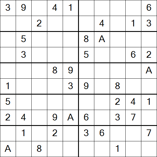 Sudoku 10x10 - Einfach