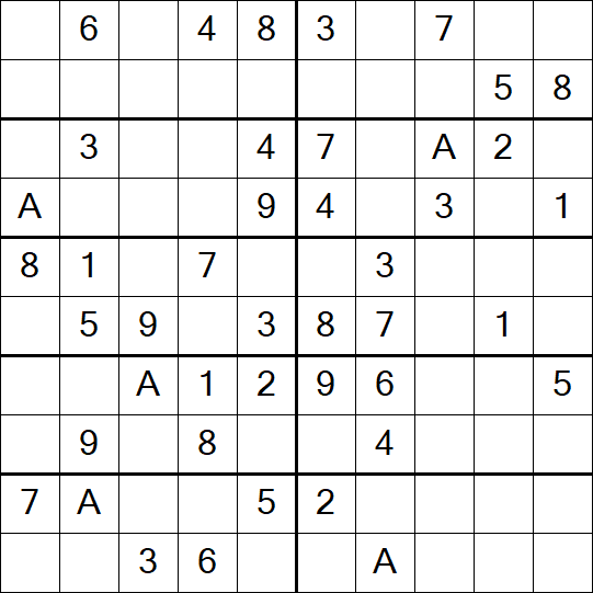 Sudoku 10x10 - Einfach