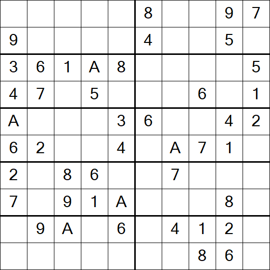 Sudoku 10x10 - Einfach