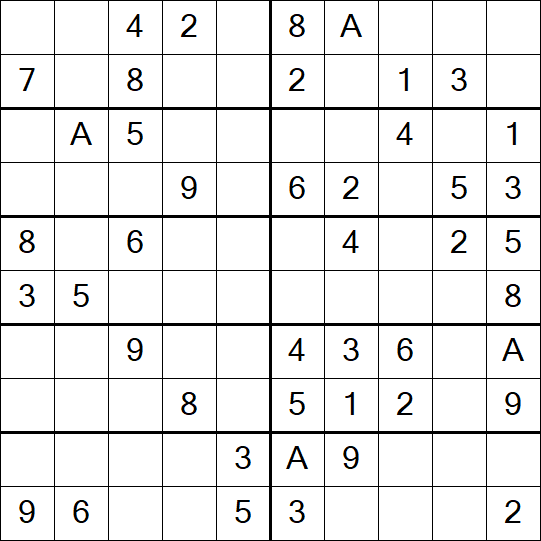 Sudoku 10x10 - Einfach