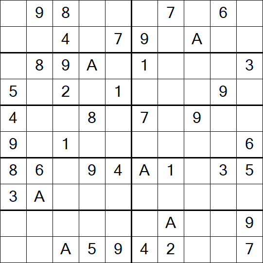 Sudoku 10x10 - Einfach