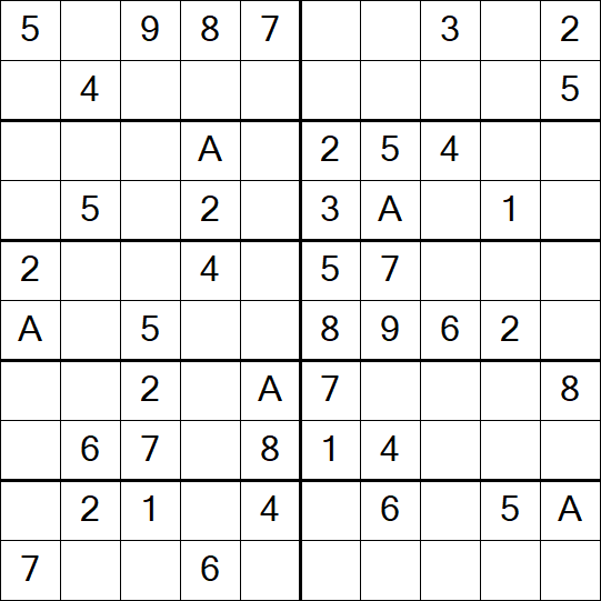 Sudoku 10x10 - Einfach
