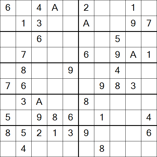 Sudoku 10x10 - Einfach