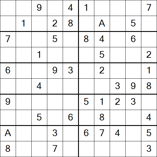 Sudoku 10x10 - Einfach