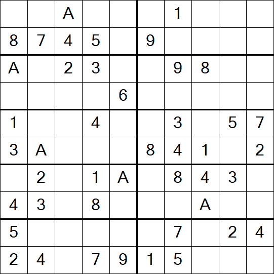 Sudoku 10x10 - Einfach