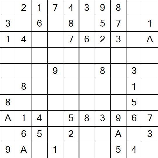 Sudoku 10x10 - Einfach
