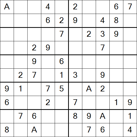 Sudoku 10x10 - Simple