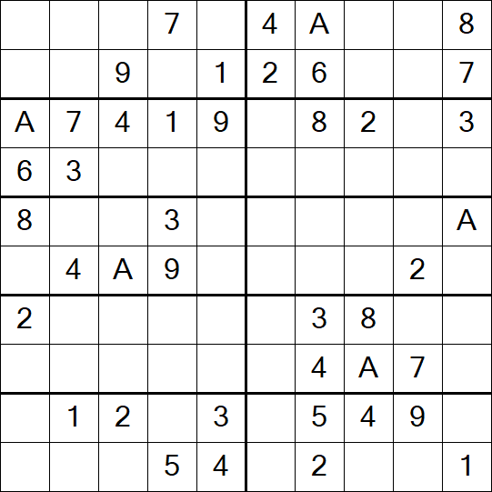 Sudoku 10x10 - Einfach