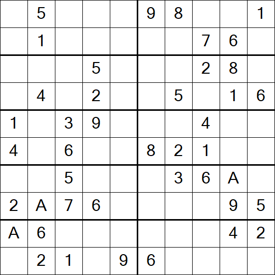 Sudoku 10x10 - Einfach