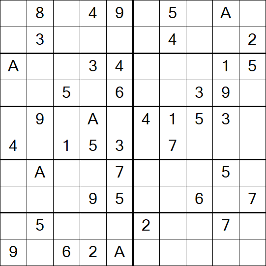Sudoku 10x10 - Einfach