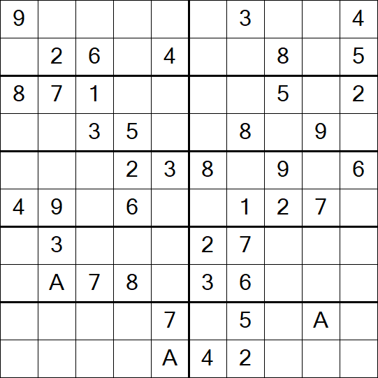 Sudoku 10x10 - Einfach