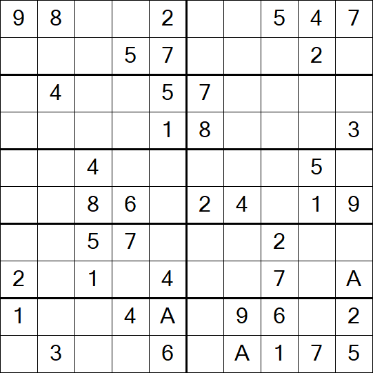 Sudoku 10x10 - Einfach