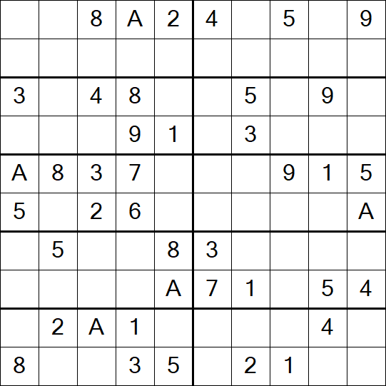 Sudoku 10x10 - Einfach