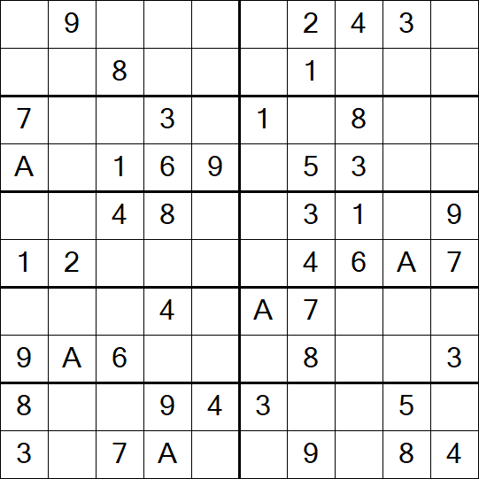 Sudoku 10x10 - Einfach