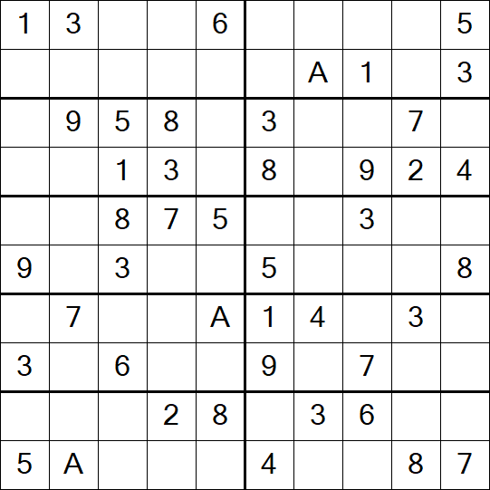 Sudoku 10x10 - Einfach