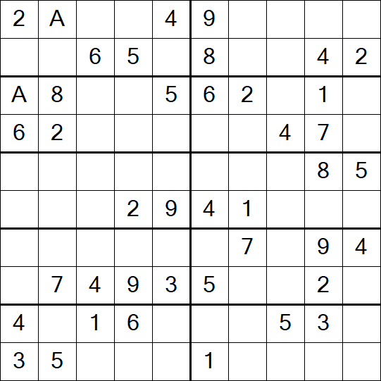 Sudoku 10x10 - Einfach