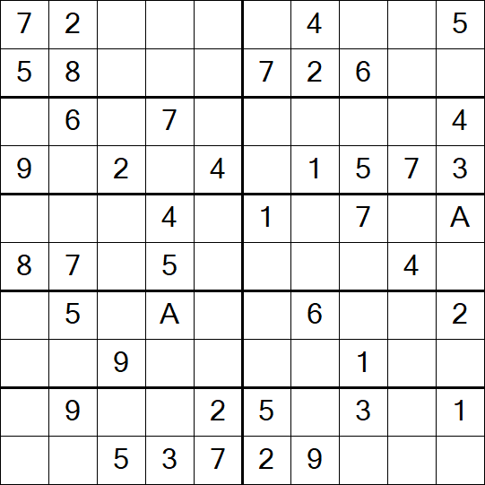 Sudoku 10x10 - Einfach
