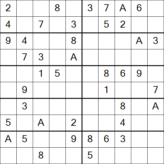 Sudoku 10x10 - Einfach