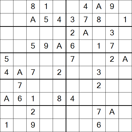 Sudoku 10x10 - Einfach