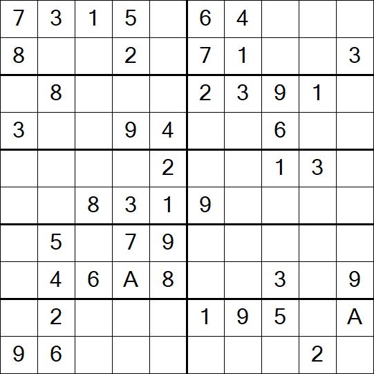 Sudoku 10x10 - Einfach