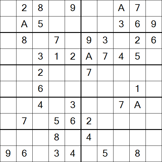 Sudoku 10x10 - Einfach