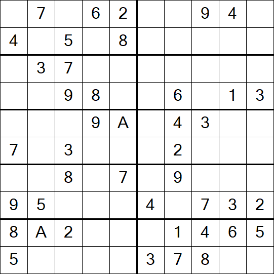 Sudoku 10x10 - Einfach