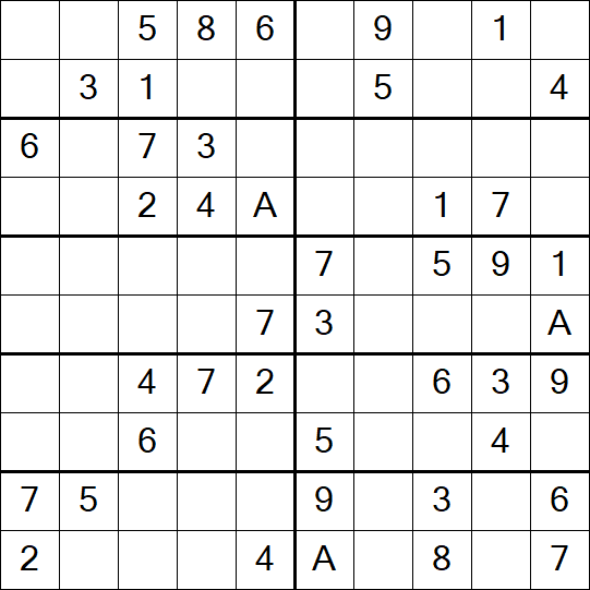 Sudoku 10x10 - Einfach