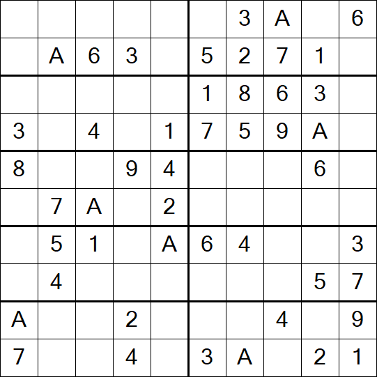 Sudoku 10x10 - Einfach