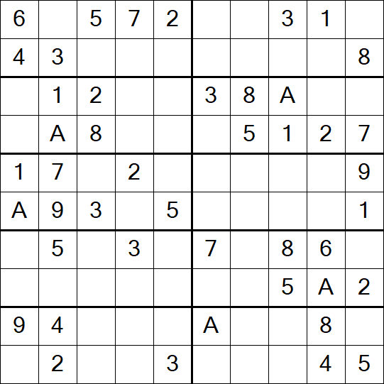 Sudoku 10x10 - Einfach