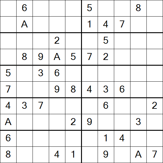 Sudoku 10x10 - Einfach